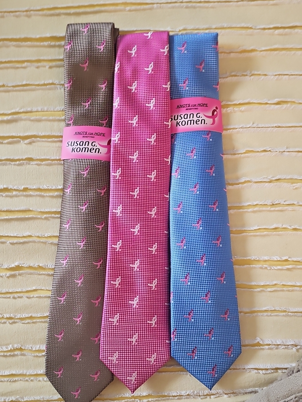 Susan G. Komen Pink Ribbon Silk Tie - Pink (Single)